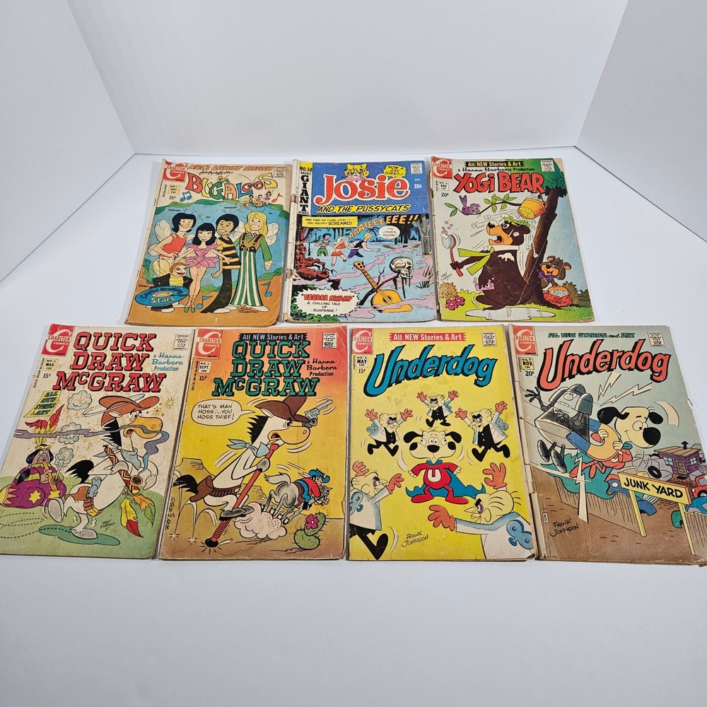 Vintage Comic Book Lot of 7 Bugaloos Underdog Yogi Quick Draw Josie Pussycats